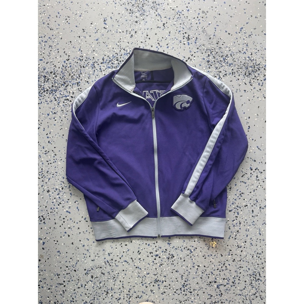 Nike‎ Kansas State Wildcats Team Issue Warm Up Track Jacket Size XL Full Zip VTG
